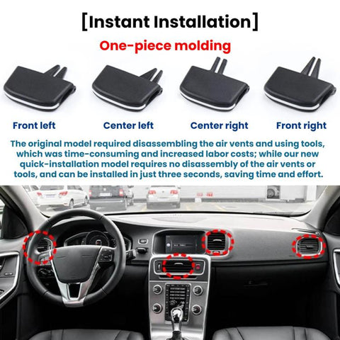 For Volvo S60 / V60 Left-Hand Drive Quick-install Air Vent Paddles 31393992, Front Left, Front Right, Front Center Left, Front Center Right