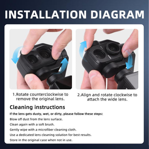 For DJI Osmo Pocket 4P 115 Degree Wide-angle External Filter
