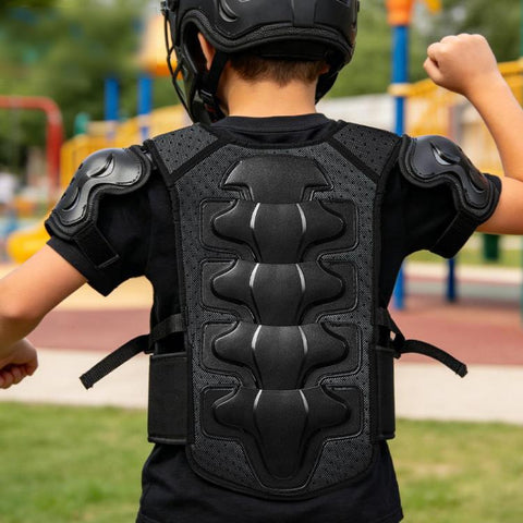Kids Motorcycle Body Armor Set with Knee & Elbow Guard Pads Ages 5-12