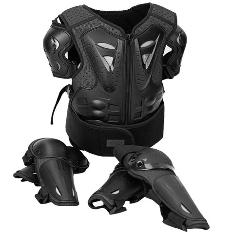 Kids Motorcycle Body Armor Set with Knee & Elbow Guard Pads Ages 5-12