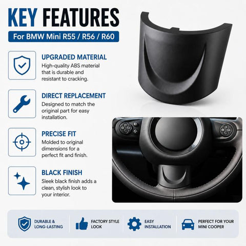For BMW Mini R55 Steering Wheel Cover 32306863536, Lower Trim Panel