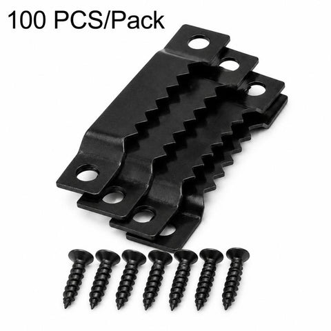 100 PCS/Pack Sawtooth Picture Hangers Kit 1.5 Inch Metal Picture Frame Hanging Hooks Hardware