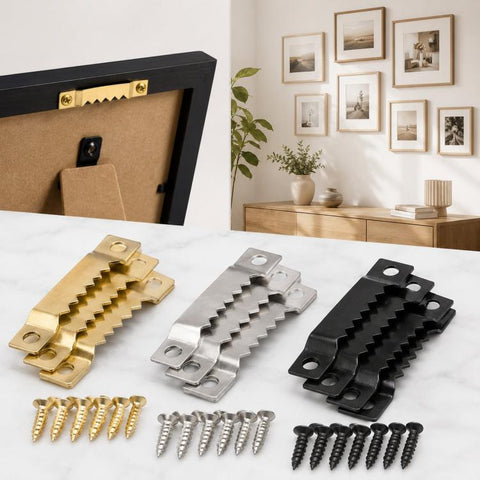100 PCS/Pack Sawtooth Picture Hangers Kit 1.5 Inch Metal Picture Frame Hanging Hooks Hardware