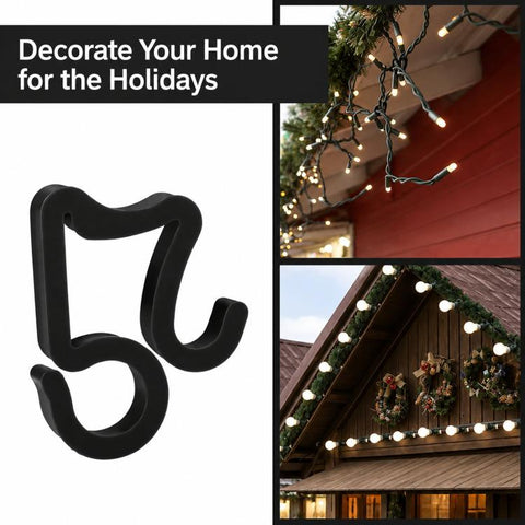 50 PCS/Pack Christmas Light Clips Gutter Hooks for Outdoor String Lights, Gutter Hooks