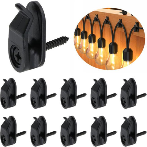 20 PCS/Pack Outdoor String Light Hooks Screw-in Light Clips Light Hangers for Patio, Deck, Fence Wall & Holiday Decor, Screw-in