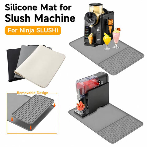 2 In 1 Silicone Mat Waterproof Countertop Draining Spill Mat, For Ninja SLUSHi / FS299 / FS300 / FS301 / FS301C