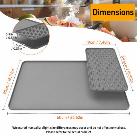 2 In 1 Silicone Mat Waterproof Countertop Draining Spill Mat, For Ninja SLUSHi / FS299 / FS300 / FS301 / FS301C