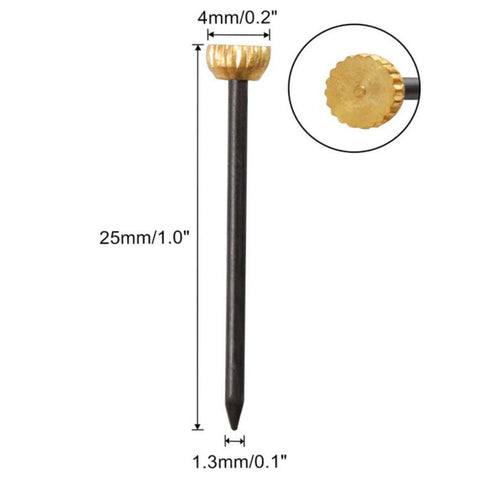 50 PCS/Box Brass Head Picture Hanging Nails Wall Pins Hardware Kit, 50 PCS/Box