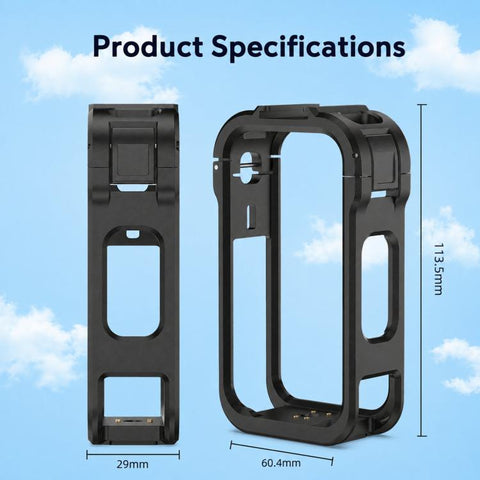 For Insta360 X6 PC Magnetic Quick-Release Frame Cage Protective Camera Housing With Cold Shoe, PC Material