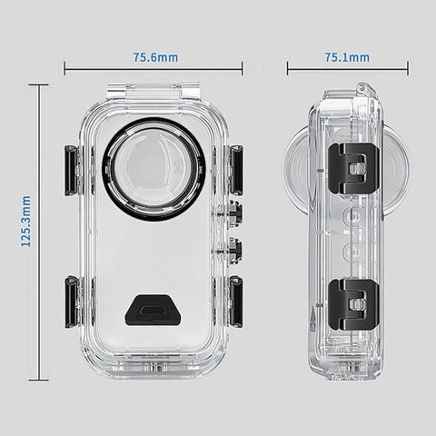 For Insta360 X6 Magnetic Quick Release Invisible Waterproof Housing 60m/197f Dive Case with Anti-Fog Inserts, Magnetic Quick Release