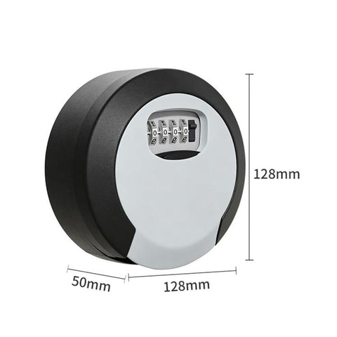 Oversized Circular Key Lock Box Waterproof 4 Digit Combination Security Storage Case