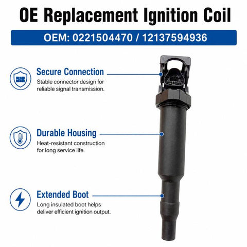 For BMW Ignition Coil 0221504470 / 12137594936