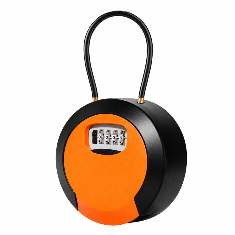 Key Lock Box Waterproof 4 Digit Combination Security Storage Case, Steel Rope Orange, Steel Rope Black, Steel Rope Red, Steel Rope Yellow, Steel Rope Gray, Steel Rope Blue, Steel Rope Green, Steel Rope Purple, Hanging Orange, Hanging Black, Hanging Red...