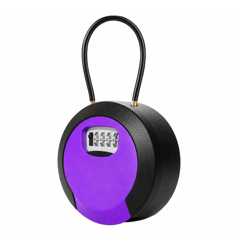 Key Lock Box Waterproof 4 Digit Combination Security Storage Case, Steel Rope Orange, Steel Rope Black, Steel Rope Red, Steel Rope Yellow, Steel Rope Gray, Steel Rope Blue, Steel Rope Green, Steel Rope Purple, Hanging Orange, Hanging Black, Hanging Red...