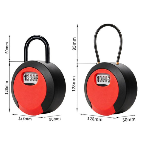 Key Lock Box Waterproof 4 Digit Combination Security Storage Case, Steel Rope Orange, Steel Rope Black, Steel Rope Red, Steel Rope Yellow, Steel Rope Gray, Steel Rope Blue, Steel Rope Green, Steel Rope Purple, Hanging Orange, Hanging Black, Hanging Red...