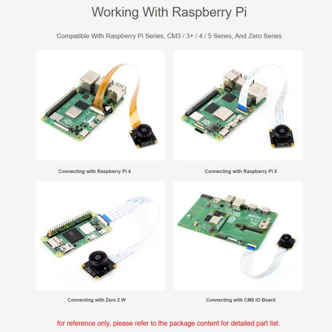 IMX378-190 12.3MP Fisheye Lens Camera 190-Degree FOV Rolling Shutter For Raspberry Pi Series Boards, WAVESHARE 34709