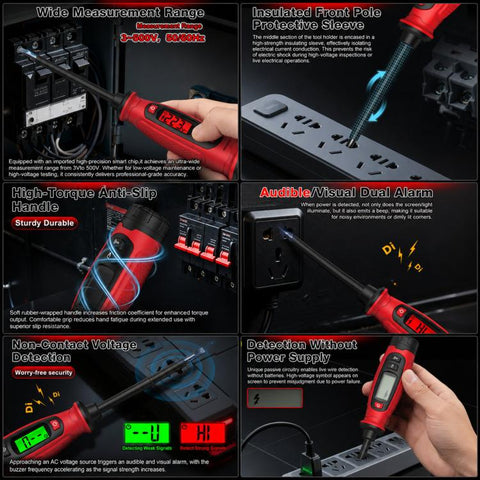 Digital Voltage Tester Screwdriver 3V-500V AC Non-Contact Voltage Detector Pen, HABOTEST  HT95B-PH1, HABOTEST  HT95B-SL5