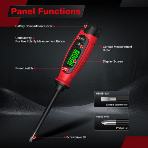Digital Voltage Tester Screwdriver 3V-500V AC Non-Contact Voltage Detector Pen, HABOTEST  HT95B-PH1, HABOTEST  HT95B-SL5