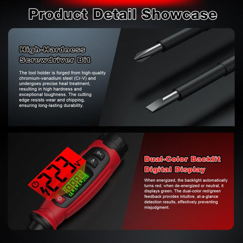 Digital Voltage Tester Screwdriver 3V-500V AC Non-Contact Voltage Detector Pen, HABOTEST  HT95B-PH1, HABOTEST  HT95B-SL5