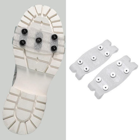 1 Pair AOTU AT8613 5-Stud Ice Cleats Anti-Slip Crampons Shoes Grippers Cover For Snow Hiking Walking