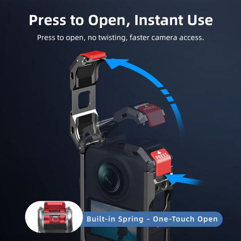For DJI Osmo 360 II Flymile Camera Protective Cage Lens Cap Frame
