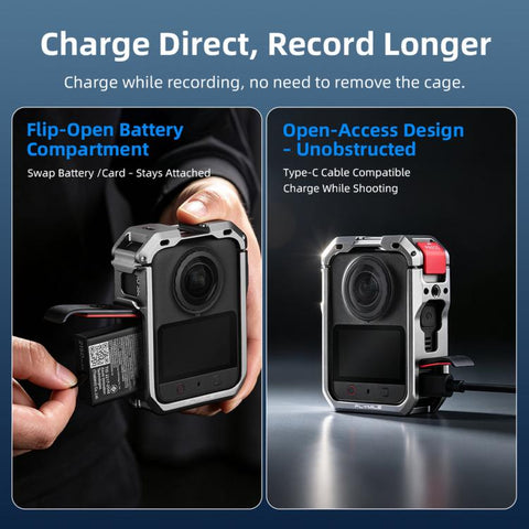 For DJI Osmo 360 II Flymile Camera Protective Cage Lens Cap Frame