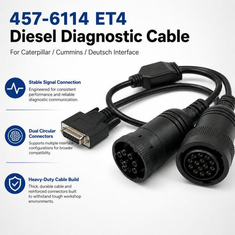 Truck Diesel ET4 Diagnostic Cable 457-6114 For Caterpillar / Cummins / Deutsch Interfaces