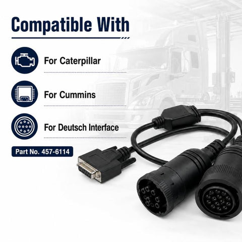 Truck Diesel ET4 Diagnostic Cable 457-6114 For Caterpillar / Cummins / Deutsch Interfaces