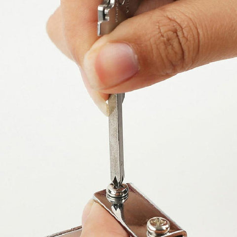 AOTU AT9020 Key-Shaped EDC Keychain 8 In 1 Multitool Portable Pocket Box Cutter Bottle Opener Screwdriver