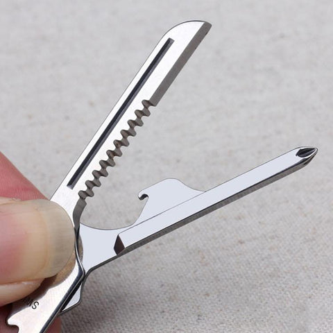 AOTU AT9020 Key-Shaped EDC Keychain 8 In 1 Multitool Portable Pocket Box Cutter Bottle Opener Screwdriver