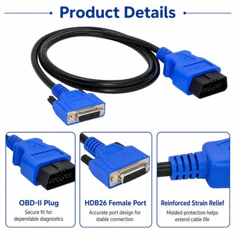 NEXIQ Automotive Diagnostic Cable 493113 OBD to HDB26 Data Read Cable