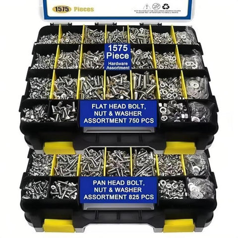1575pcs /Box 304 Stainless Steel Screws Nuts Phillips Head Pan Head Set