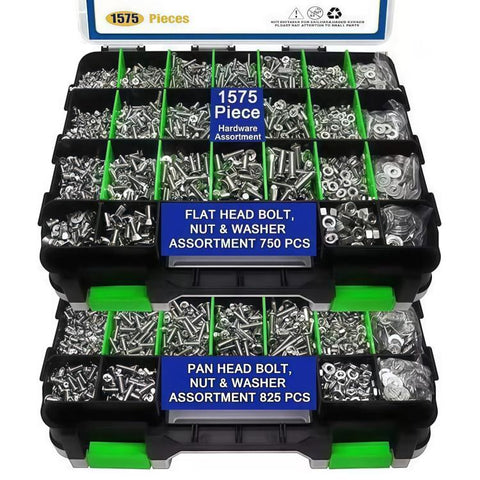 1575pcs /Box 304 Stainless Steel Screws Nuts Phillips Head Pan Head Set
