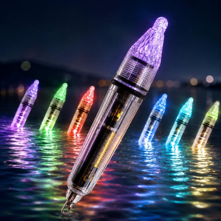 Underwater LED Fishing Light Multi-Color Flashing Deep Drop Fish Attractor Lure, 12cm, 17cm
