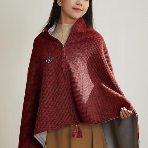 Electric Heated Shawl Wrap Blanket 5V USB Heated Poncho With 3 Heat Levels Washable Wearable Blanket