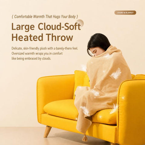 Electric Heated Shawl Wrap Blanket 5V USB Heated Poncho With 3 Heat Levels Washable Wearable Blanket
