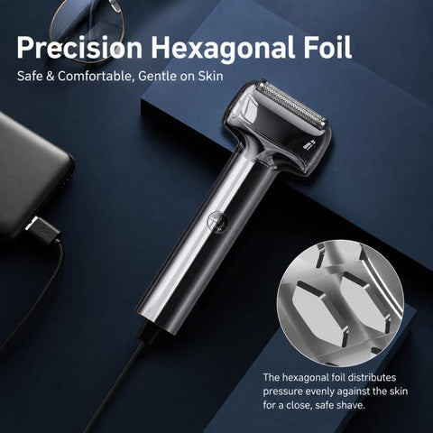 T9 Men Electric Foil Shaver Portable Rechargeable Cordless Travel Razor, Silver Gray