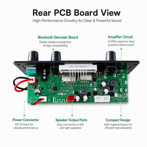 2 X 10W Amplifier Board Car Bluetooth MP3 Decoder Board Cartridge Speaker Player, Color Box Large Remote Control, Color Box Small Remote Control