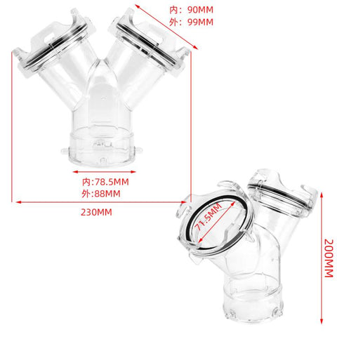 Y-type RV Transparent Drain Pipe With Longitudinal Tee Interface For Branch Pipe, CP-1138