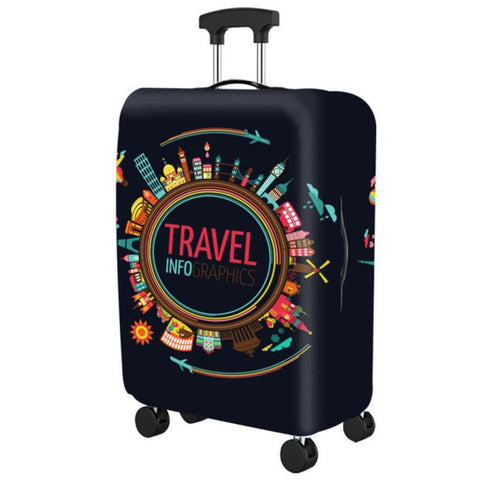 Luggage Dust Protection Cover Elastic Wear-Resistant Suitcase Sleeve, S For 18-20 inch, M For 22-24 inch, L For 26-28 inch