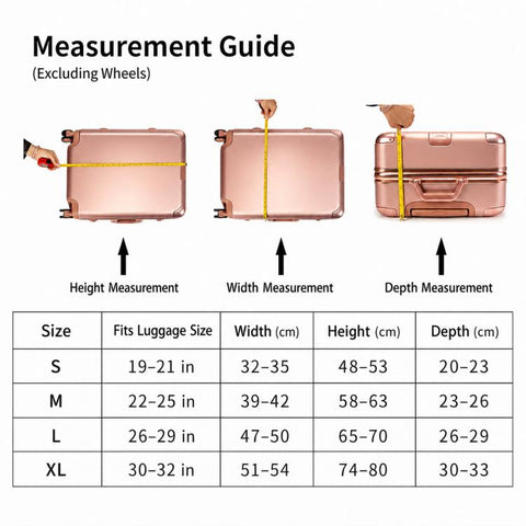 Luggage Dust Protection Cover Elastic Wear-Resistant Suitcase Sleeve, S For 18-20 inch, M For 22-24 inch, L For 26-28 inch