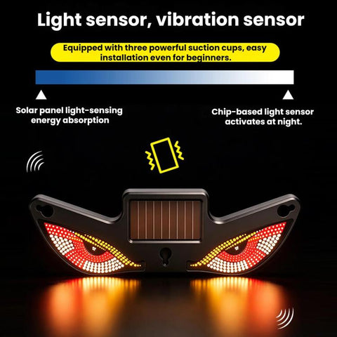 Car LED Wireless Solar-Powered Evil Eye Triangular Window Decorative Light, Y5, Y6, Y7