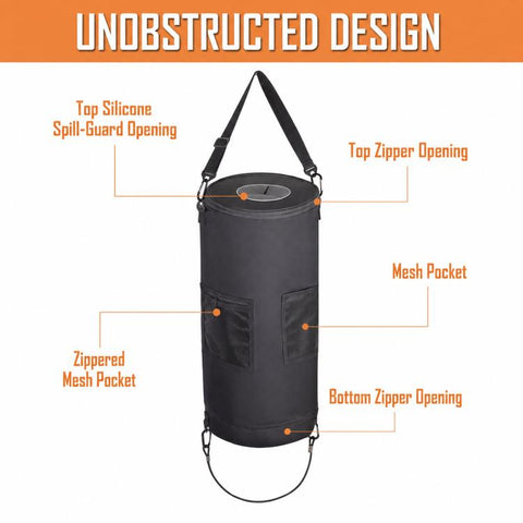 Portable Boat Trash Can with Bottom Zipper Leakproof Marine Garbage Bag for Pontoon & RV