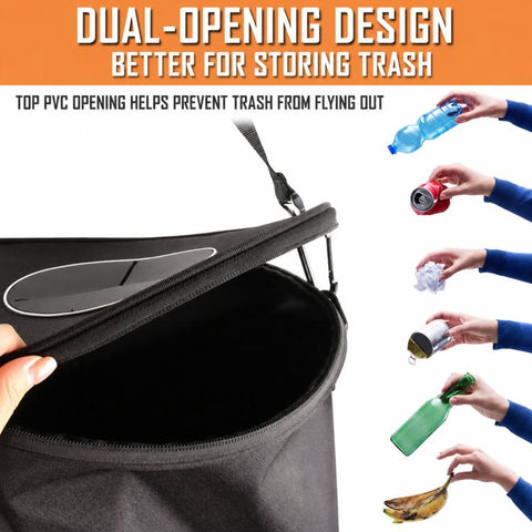Portable Boat Trash Can with Bottom Zipper Leakproof Marine Garbage Bag for Pontoon & RV