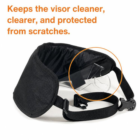 Universal Motorcycle Helmet Visor Bag Scratch-Proof Shield Carrying Pouch with Adjustable Waist Strap