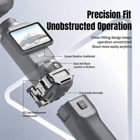 For DJI Osmo Pocket 4 / 3 LKTOP Quick Release Expansion Frame Aluminum Cage with Cold Shoe & Arca Swiss, AC-012