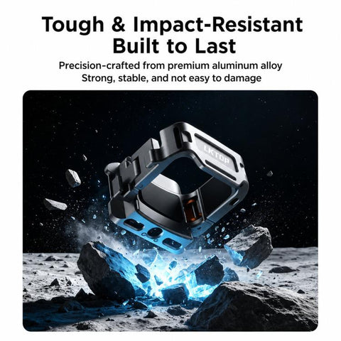 For DJI Osmo Pocket 4 / 3 LKTOP Quick Release Expansion Frame Aluminum Cage with Cold Shoe & Arca Swiss, AC-012