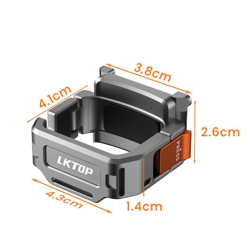 For DJI Osmo Pocket 4 / 3 LKTOP Quick Release Expansion Frame Aluminum Cage with Cold Shoe & Arca Swiss, AC-012