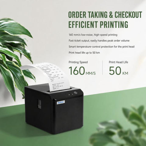 Xprinter XP-T80Q Thermal Receipt Printer For Catering Medical & Milk Tea Shops, USB, USB + Network Port