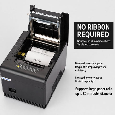 Xprinter XP-Q200 USB+Lan Port Thermal Receipt Printer 80mm Printing Machine For Catering & Milk Tea Shops, US Plug, EU Plug, UK Plug
